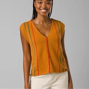 PRANA Women's Wave Maker Sweater Top - Solstice Orange  - Size Small